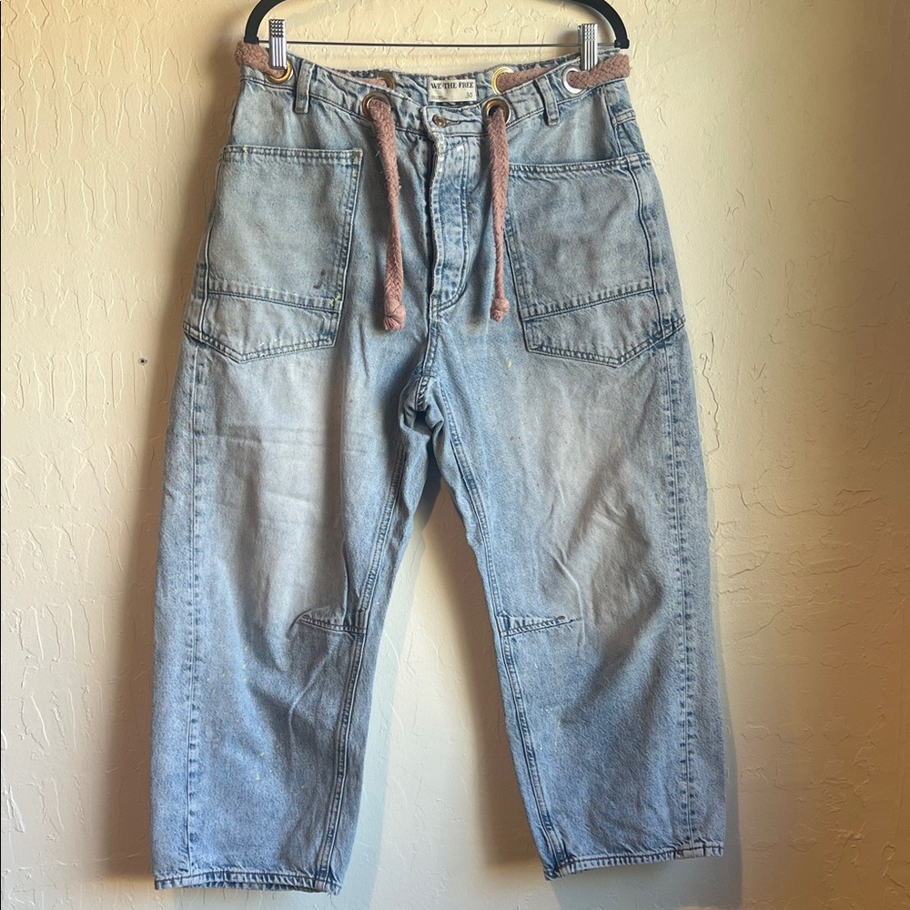 We The Free Light Blue Moxie Barrel Jeans